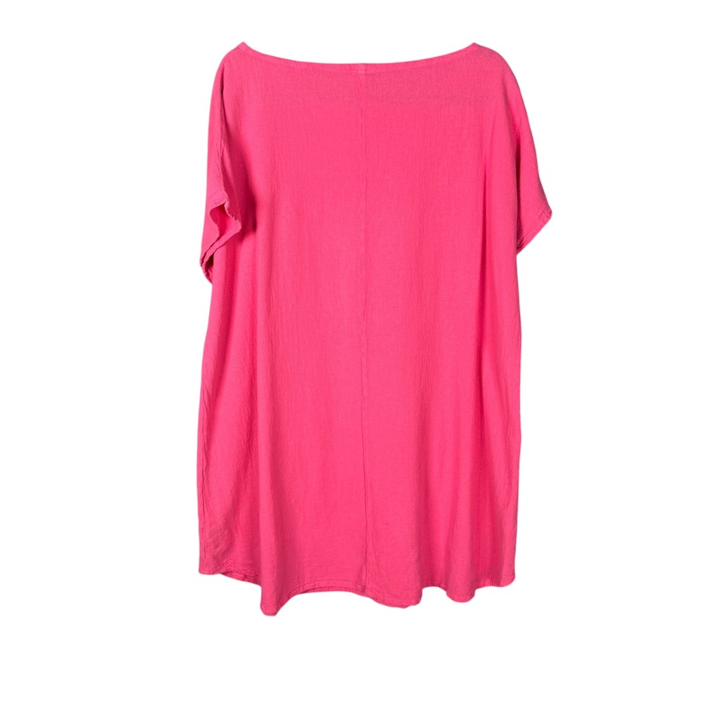Oh My Gauze Dress Cover Up Womens 3 XXL Pink Cotton Relaxed Lagenlook Beachy - Picture 5 of 12